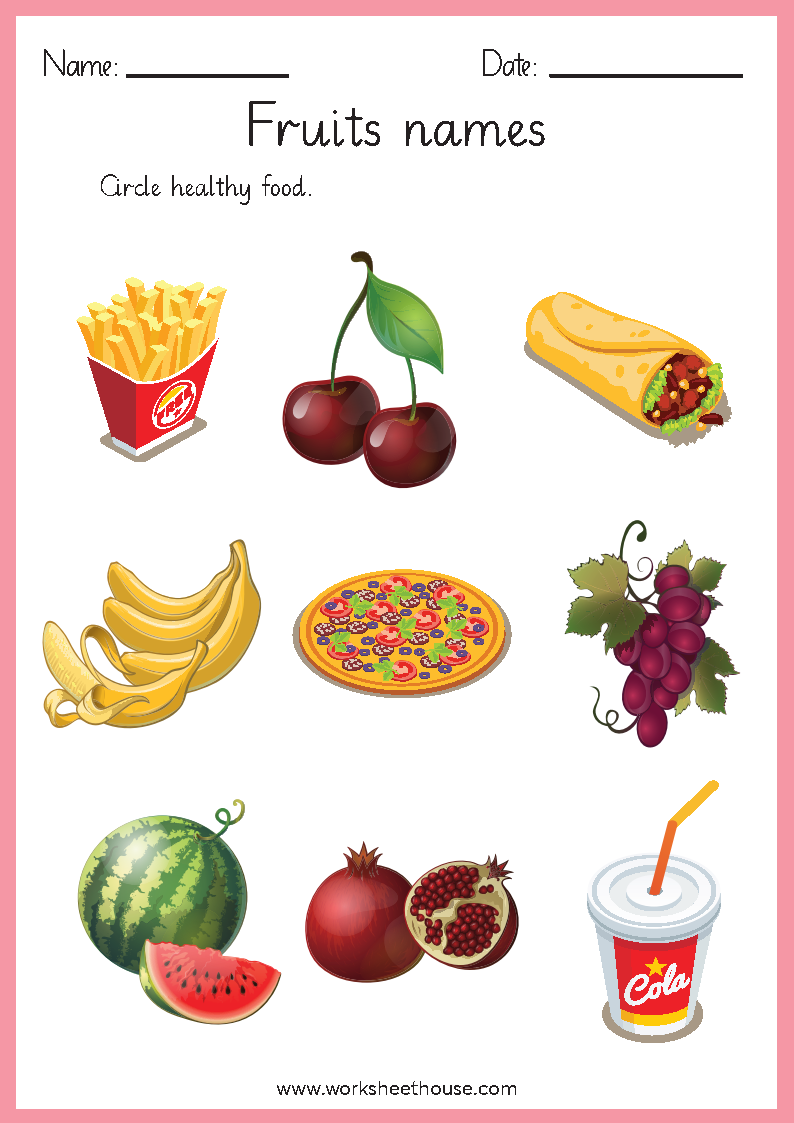 fruits & vegetables worksheet 4