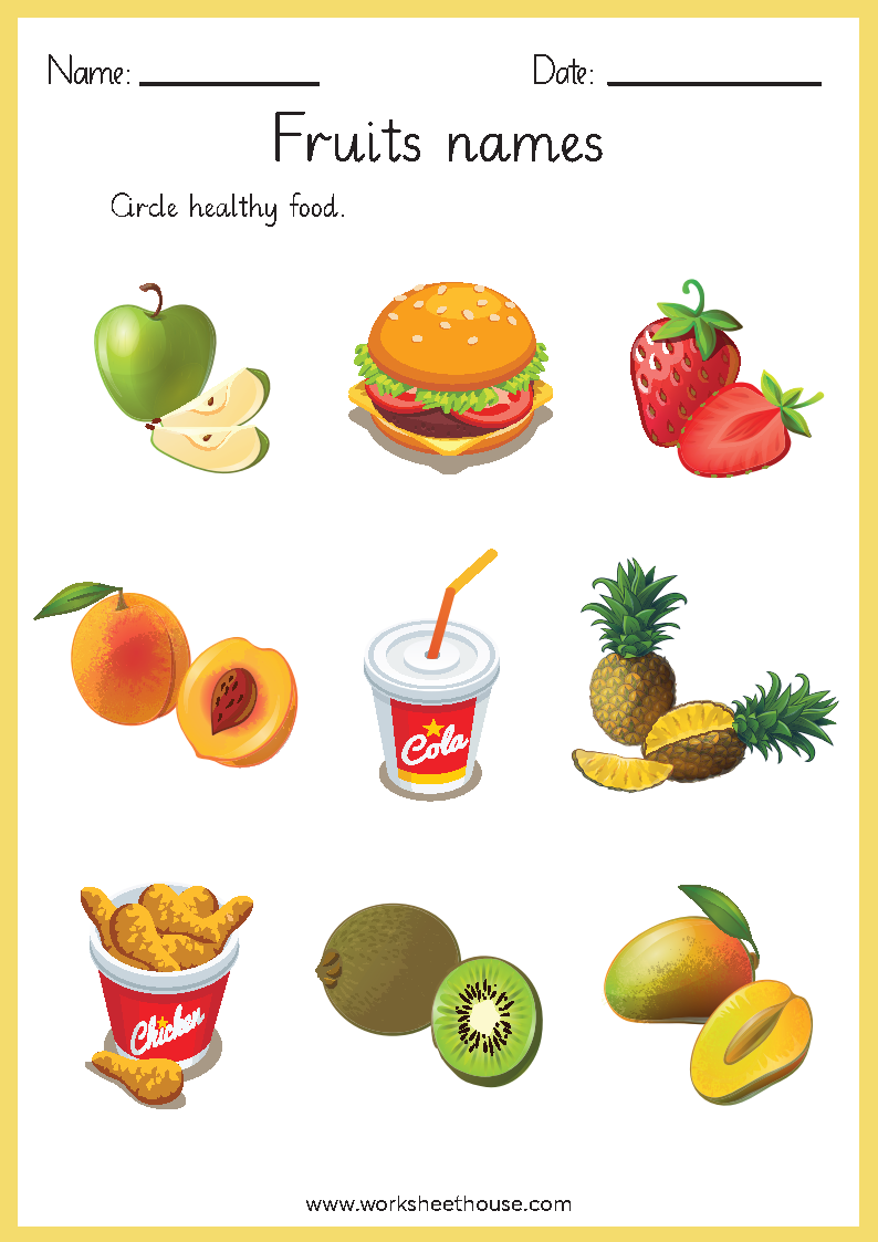 fruits & vegetables worksheet 3