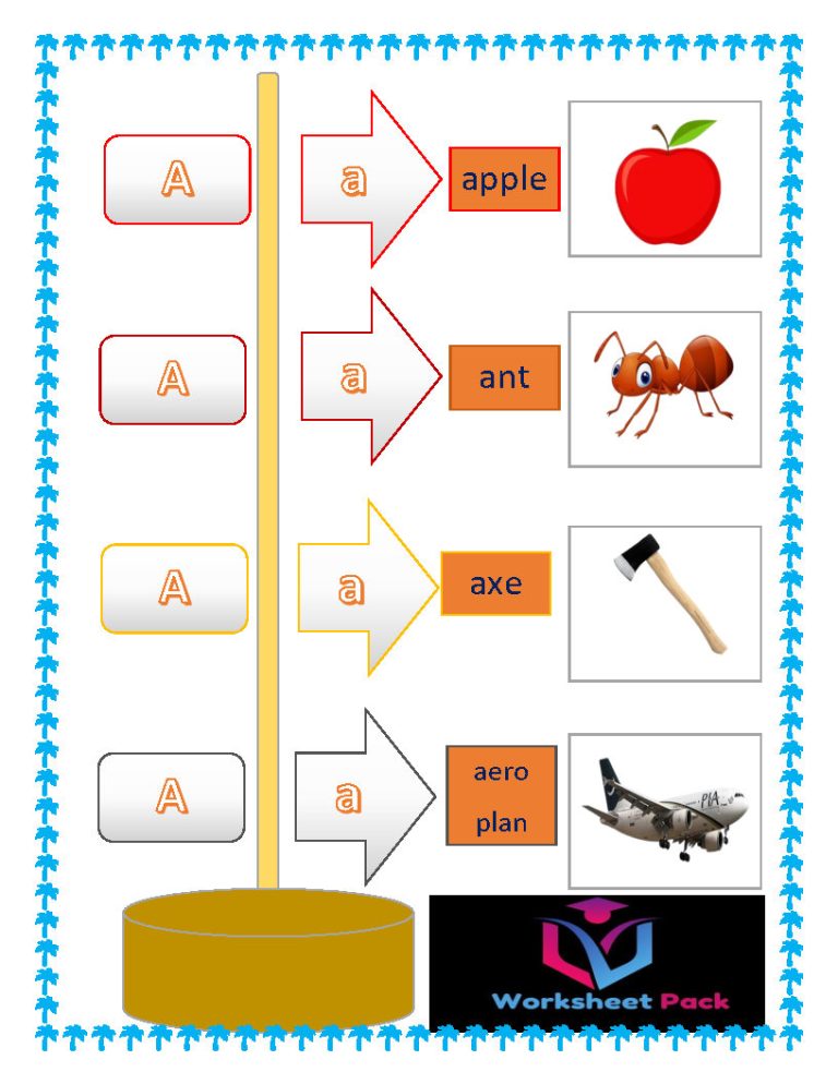 Letter A worksheet Big and small letter